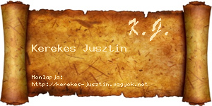 Kerekes Jusztin névjegykártya