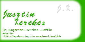 jusztin kerekes business card